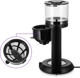 Кофеварка капельная Kitfort КТ-7136 680Вт черный - купить недорого с доставкой в интернет-магазине