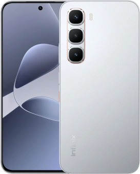 Смартфон Infinix X6885 Hot 60 pro 128Gb 8Gb серебристый титан моноблок 3G 4G 2Sim 6.78" 1220x2712 Android 15 50Mpix 802.11 a/b/g/n/ac NFC GPS Protect FM microSD max2048Gb - купить недорого с доставкой в интернет-магазине