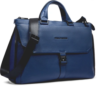 Деловая сумка Piquadro Than CA4021S135/BLU с отделением для ноутбука синий натур.кожа - купить недорого с доставкой в интернет-магазине