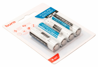 Батарея Buro Alkaline LR6 AA (4шт) блистер - купить недорого с доставкой в интернет-магазине
