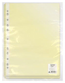 Папка-вкладыш Бюрократ Премиум -013YEL желтый глянцевые A4+ 30мкм (упак.:50шт) - купить недорого с доставкой в интернет-магазине