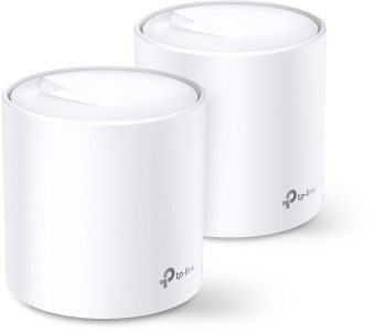 Бесшовный Mesh роутер TP-Link Deco X60(2-Pack) AX5400 10/100/1000BASE-TX белый (упак.:2шт) - купить недорого с доставкой в интернет-магазине