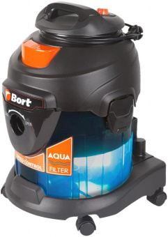Строительный пылесос Bort BSS-1415-Aqua 1400Вт (уборка: сухая/влажная) синий - купить недорого с доставкой в интернет-магазине