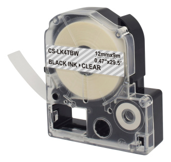 Картридж ленточный Cactus CS-LK4TBW LK-4TBW черный на прозрачном 12x9 для Epson LW300/LW400/LW700/LW600P/LW1000P/K400/Z700/Z900 - купить недорого с доставкой в интернет-магазине