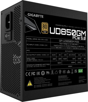 Блок питания Gigabyte ATX 850W GP-UD850GM PG5 Gen.5 80+ gold 24+2x(4+4) pin APFC 120mm fan 8xSATA Cab Manag RTL - купить недорого с доставкой в интернет-магазине