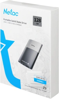 Накопитель SSD Netac USB-C 128GB NT01Z9-128G-32BK Z9 черный - купить недорого с доставкой в интернет-магазине