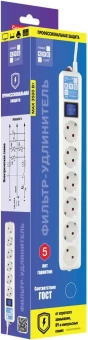 Сетевой фильтр Powercube SPL(5+1)-16B-P-3M-WHITE 3м (6 розеток) белый (коробка) - купить недорого с доставкой в интернет-магазине