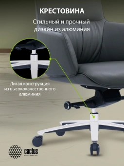 Кресло руководителя Cactus CS-LBK-MILANO кожа с подголов. крестов. алюминий - купить недорого с доставкой в интернет-магазине