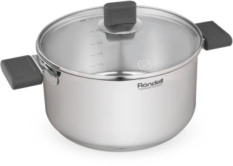 Кастрюля Rondell Quadro RDS-1597 5.1л. d=24см (с крышкой) стальной - цена, купить или заказать с доставкой в интернет-магазине Кастрюля Rondell Quadro RDS-1597 5.1л. d=24см (с крышкой) стальной - купить недорого с доставкой в интернет-магазине