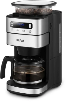 Кофеварка капельная Kitfort КТ-7366 1000Вт нержавеющая сталь/черный - купить недорого с доставкой в интернет-магазине