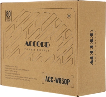 Блок питания Accord ATX 850W ACC-W850P 80+ white (20+4pin) 120mm fan 6xSATA RTL - купить недорого с доставкой в интернет-магазине