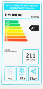 Морозильный ларь Hyundai CH1002 белый 70Вт - купить недорого с доставкой в интернет-магазине