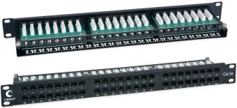 Патч-панель Cabeus PLHD-48-CAT.5E-DUAL 19" 1U 48xRJ45 кат.5E - купить недорого с доставкой в интернет-магазине