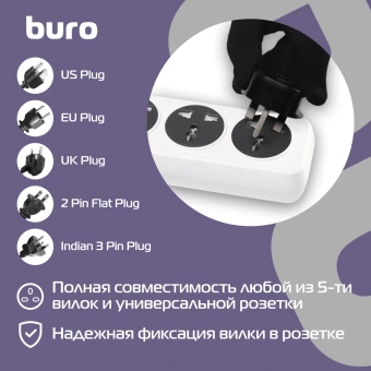 Сетевой фильтр Buro 500UNH-5-WG 5м (5 розеток) белый/серый (коробка) - купить недорого с доставкой в интернет-магазине