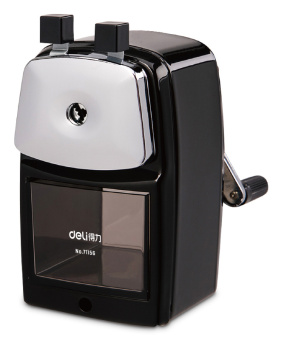 Точилка для карандашей механическая Deli 71156BLACK 1 отверстие металл черный - купить недорого с доставкой в интернет-магазине