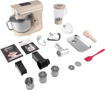 Кухонная машина Hyundai HYM-S9681 планетар.вращ. 1500Вт бежевый - купить недорого с доставкой в интернет-магазине