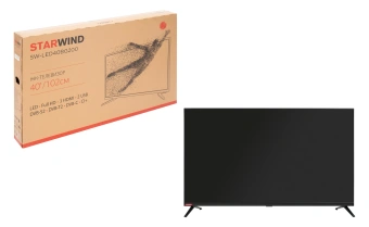 Телевизор LED Starwind 40" SW-LED40BG200 Frameless черный FULL HD 60Hz DVB-T DVB-T2 DVB-C DVB-S DVB-S2 USB - купить недорого с доставкой в интернет-магазине