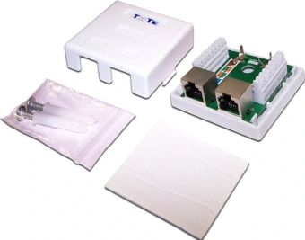 Розетка Lanmaster TWT-SM2-4545/S-WH информ. KeystoneRJ45 2 кат.5E STP бел. - купить недорого с доставкой в интернет-магазине