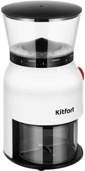 Кофемолка Kitfort КТ-7566 150Вт сист.помол.:жернова вместим.:180гр белый/черный - купить недорого с доставкой в интернет-магазине