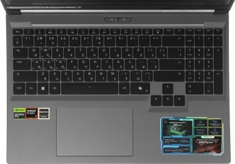 Ноутбук Maibenben X16C-R72556 Ryzen 7 H255 16Gb SSD512Gb NVIDIA GeForce RTX 5060 8Gb 16" IPS FHD+ (1920x1200) Windows 11 Home grey WiFi BT Cam 5200mAh (X16C-R725560F44HG4E10) - купить недорого с доставкой в интернет-магазине
