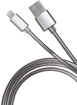 Кабель Premier 6-703M2 1.0S USB (m)-Lightning (m) 1м серебристый пакет - купить недорого с доставкой в интернет-магазине