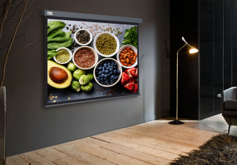 Экран Cactus 150x150см Wallscreen CS-PSW-150X150-SG 1:1 настенно-потолочный рулонный серый - купить недорого с доставкой в интернет-магазине