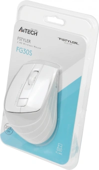 Мышь A4Tech Fstyler FG30S белый/серый оптическая 2000dpi silent беспров. USB 6but (FG30S WHITE) - купить недорого с доставкой в интернет-магазине