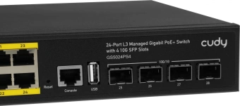 Коммутатор Cudy GS5024PS4-400W (L3) 24x1Гбит/с 4SFP+ 24PoE+ 400W управляемый - купить недорого с доставкой в интернет-магазине