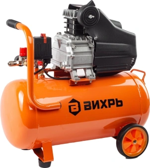 Компрессор поршневой Вихрь КМП-50/300АМ масляный 300л/мин 50л 2000Вт оранжевый - купить недорого с доставкой в интернет-магазине