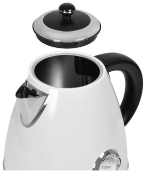 Чайник электрический Hyundai HYK-S4502 1.7л. 2200Вт жемчужный/черный корпус: металл/пластик - купить недорого с доставкой в интернет-магазине