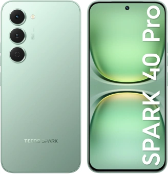 Смартфон Tecno Spark 40 Pro 128Gb 8Gb зеленый моноблок 3G 4G 2Sim 6.78" 1224x2720 Android 15 50Mpix 802.11 a/b/g/n/ac/ax NFC GPS GSM900/1800 Protect FM - купить недорого с доставкой в интернет-магазине