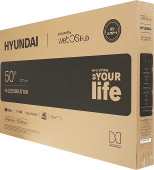 Телевизор LED Hyundai 50" H-LED50BU7100 WebOS Frameless Metal серый/серый 4K Ultra HD 60Hz MEMC DVB-T DVB-T2 DVB-C DVB-S DVB-S2 USB WiFi Smart TV - купить недорого с доставкой в интернет-магазине