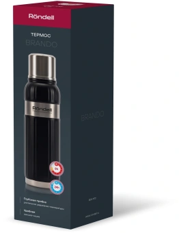 Термос для напитков Rondell Brando RDS-1972 0.7л. черный картонная коробка - купить недорого с доставкой в интернет-магазине