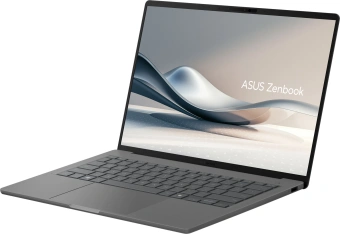 Ноутбук Asus Zenbook A14 UX3407QA-QD267W Snapdragon X X1-26-100 16Gb SSD512Gb Qualcomm Adreno 14" OLED WUXGA (1920x1200) Windows 11 Home grey WiFi BT Cam Bag (90NB1502-M00DN0) - купить недорого с доставкой в интернет-магазине