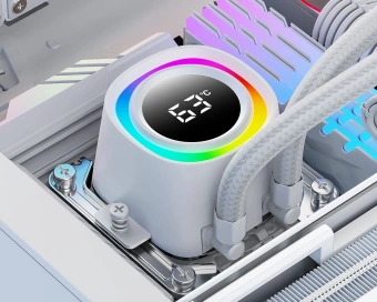 Система водяного охлаждения ID-Cooling FX360 TD Wh ARGB Soc-AM5/AM4/1200/1700/1851 белый 4-pin 27.2dB Al+Cu LCD 350W Ret (FX360 TD WHITE) - купить недорого с доставкой в интернет-магазине