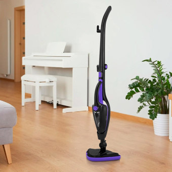 Швабра паровая Kitfort КТ-1051 1500Вт черный/фиолетовый - купить недорого с доставкой в интернет-магазине