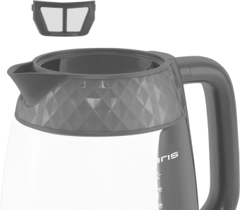 Чайник электрический Polaris PWK 1809CGL 1.8л. 2200Вт графит корпус: стекло/пластик (PWK 1809CG) - купить недорого с доставкой в интернет-магазине