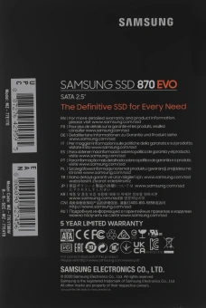 Накопитель SSD Samsung SATA-III 1TB MZ-77E1T0BW 870 EVO 2.5" - купить недорого с доставкой в интернет-магазине