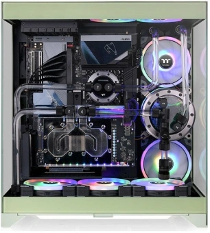 Корпус Thermaltake CTE E550 TG Matcha зеленый без БП ATX 8x120mm 6x140mm 2xUSB3.0 audio bott PSU - купить недорого с доставкой в интернет-магазине