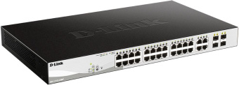 Коммутатор D-Link DGS-1210-28MP/FL1A (L2) 28x1Гбит/с 4xКомбо(1000BASE-T/SFP) 24PoE+ 370W управляемый - купить недорого с доставкой в интернет-магазине