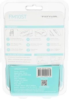 Мышь A4Tech Fstyler FM10ST серый/черный оптическая 1600dpi silent USB для ноутбука 3but (FM10ST GREY) - купить недорого с доставкой в интернет-магазине