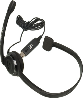 Наушники с микрофоном Sennheiser PC 7 черный 2м накладные USB оголовье (504196) - купить недорого с доставкой в интернет-магазине