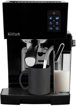 Кофеварка рожковая Kitfort КТ-743 1400Вт черный - купить недорого с доставкой в интернет-магазине