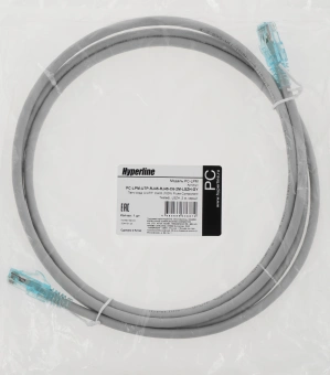 Патч-корд Hyperline PC-LPM-UTP-RJ45-RJ45-C6-2M-LSZH-GY UTP RJ-45 вил.-вилка RJ-45 кат.6 2м серый LSZH 24AWG - купить недорого с доставкой в интернет-магазине