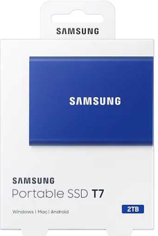 Накопитель SSD Samsung USB-C 2TB MU-PC2T0H/WW T7 1.8" синий - купить недорого с доставкой в интернет-магазине