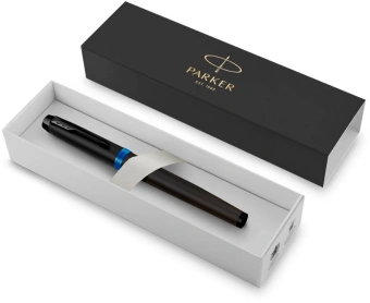 Ручка перьев. Parker IM Vibrant Rings F315 (2172858) Marine Blue PVD F сталь нержавеющая подар.кор. - купить недорого с доставкой в интернет-магазине