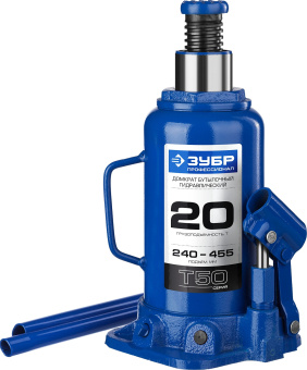Домкрат Зубр Профессионал T50 бутылочный гидравлический синий (43060-20_Z01) - купить недорого с доставкой в интернет-магазине