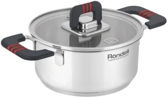 Кастрюля Rondell Stripes RDS-1636 1.2л. d=16см (с крышкой) стальной - купить недорого с доставкой в интернет-магазине