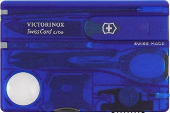 Швейцарская карта Victorinox SwissCard Lite (0.7322.T2) синий полупрозрачный коробка подарочная - купить недорого с доставкой в интернет-магазине
