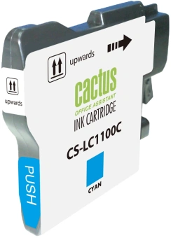 Картридж струйный Cactus CS-LC1100C голубой (16мл) для Brother DCP-385c/6690cw/MFC-990/5890/5895/6490 с чипом - купить недорого с доставкой в интернет-магазине